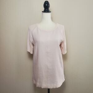 Vince Pink Textured Blouse Medium